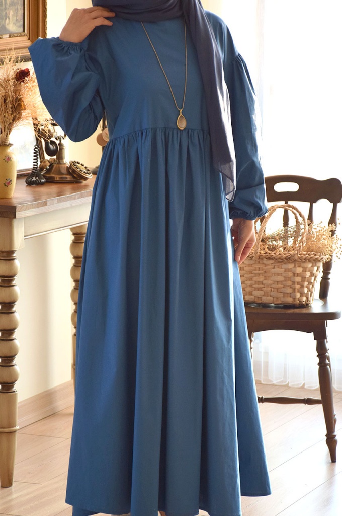 Salaş Model Mavi Renk Elbise