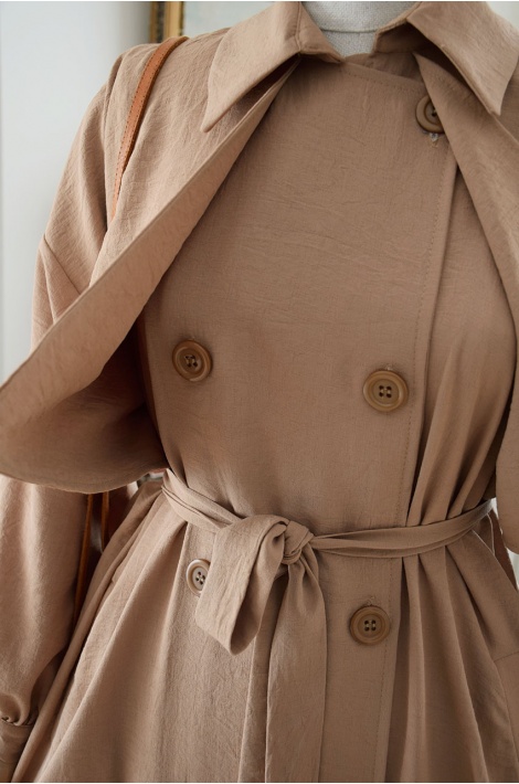 Trench Model Camel Renk Ferace