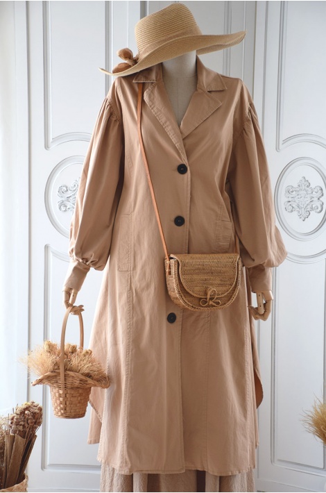 Camel Rengi Panço Model Trenç Coat