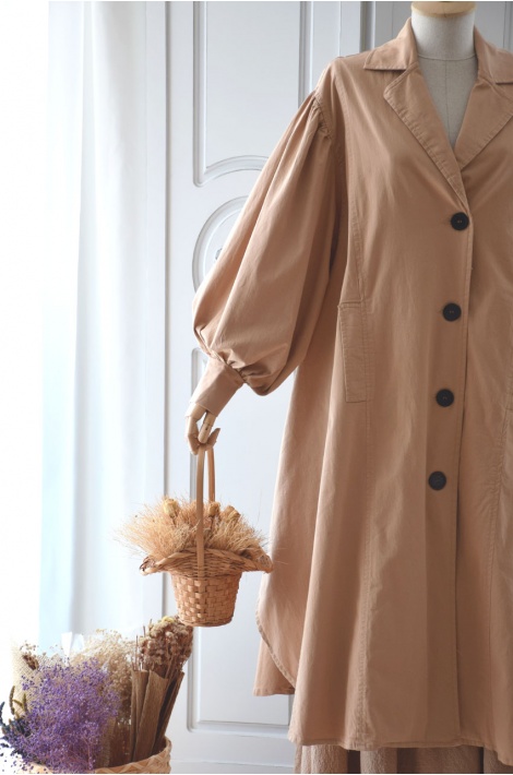 Camel Rengi Panço Model Trenç Coat