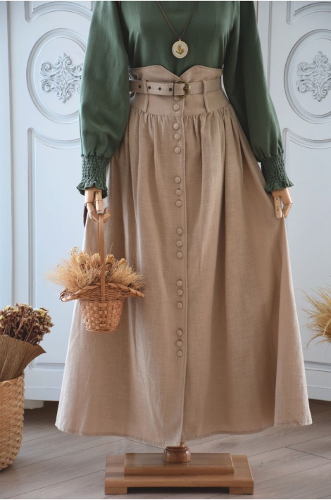 Keten Vintage Model Bej Etek