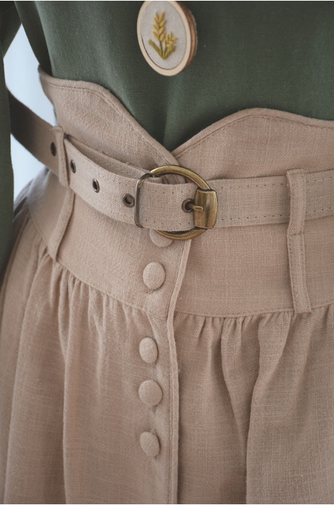 Keten Vintage Model Bej Etek