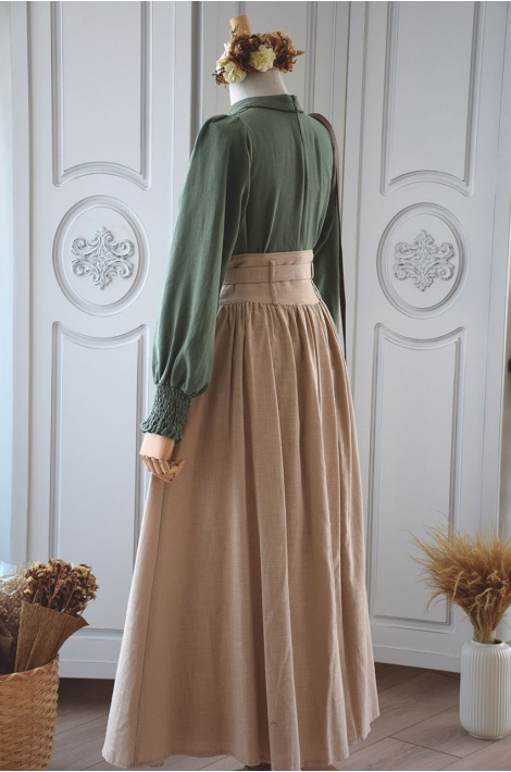 Keten Vintage Model Bej Etek
