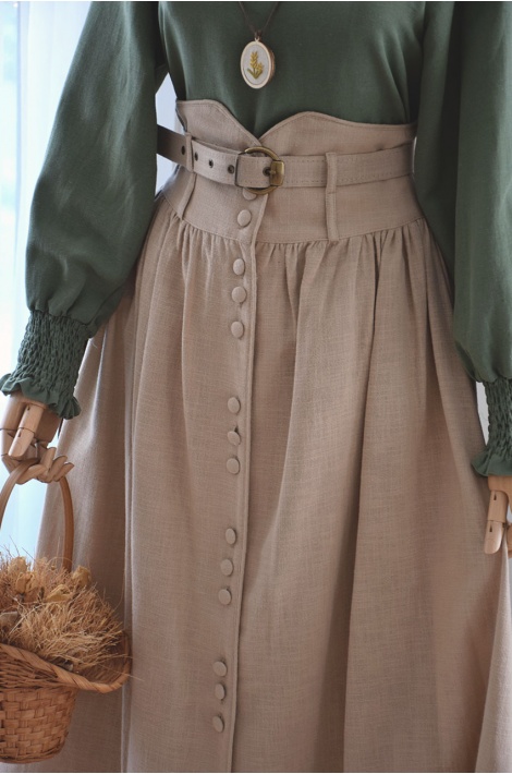 Keten Vintage Model Bej Etek