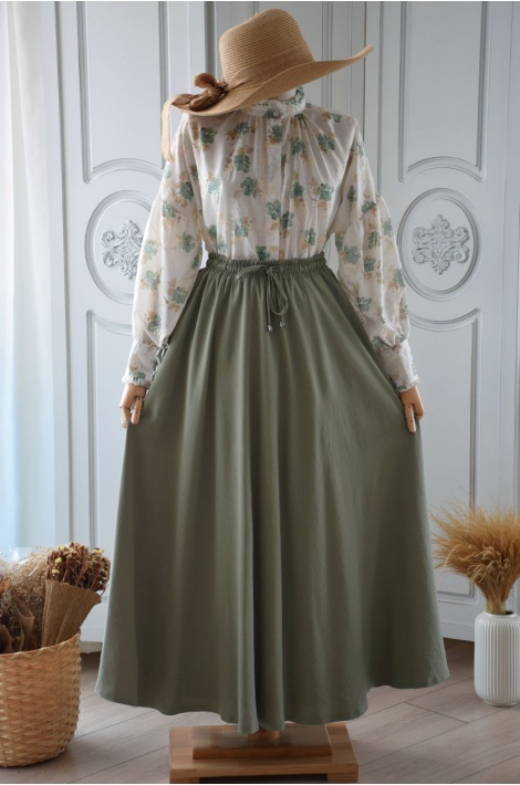Kloş Model Yeşil Renk Etek
