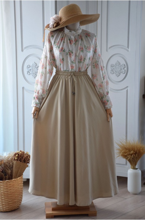 Kloş Model Bej Renk Etek