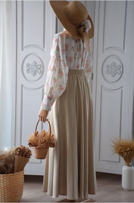 Kloş Model Bej Renk Etek