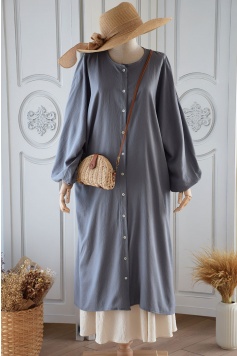 Gri Renk Salaş Model Tunik