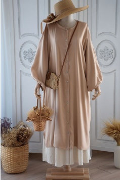 Bej Rengi Salaş Model Tunik