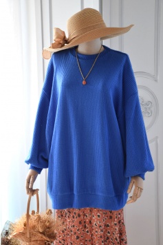 Salaş Model Saks Mavisi Yumoş Kazak