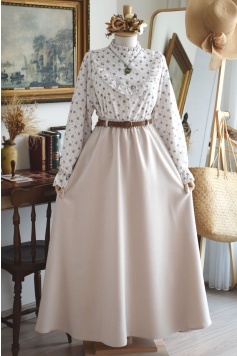 Taş Rengi Kloş Model Etek