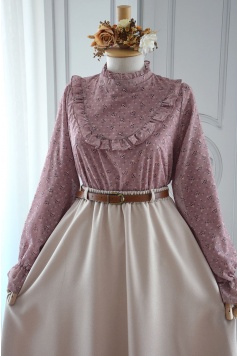Çiçekli Bahar Bluz Gül Pembe Rengi