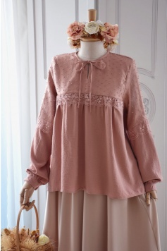 Fistolu Pembe Renk Bluz