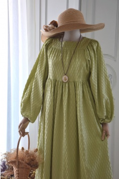 Petek Elbise Fıstık Yeşili Rengi