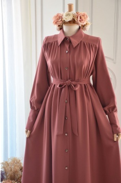 Robalı Model Gülpembe Rengi Ferace