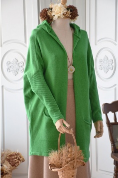 Kapişonlu Benetton Yeşili Hırka