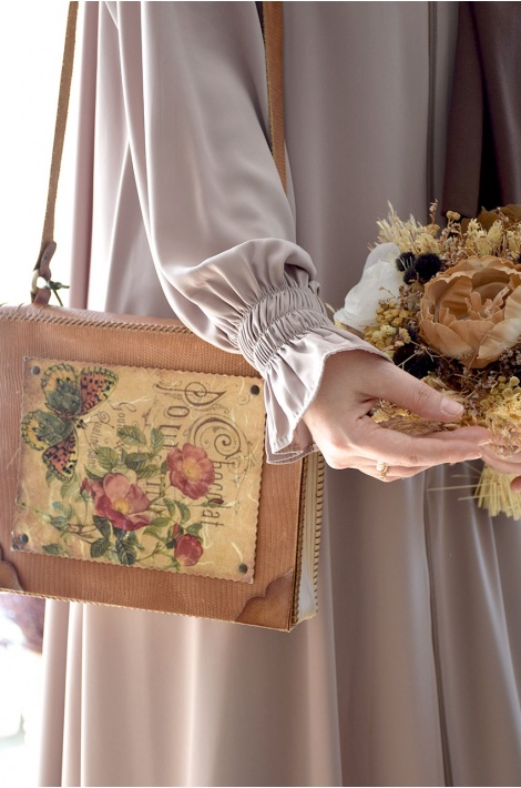 Fermuarlı Hijab Ferace Bej Rengi