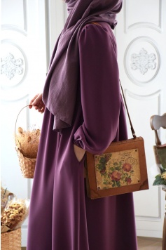 Fermualı Hijab Ferace Mor Renk