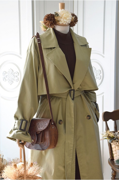 Trench Coat Mint Yeşili - Eminos Butik