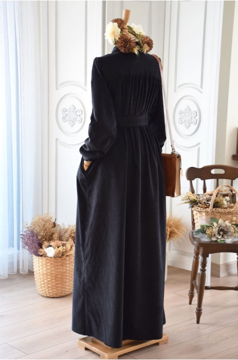 Robalı Model Kadife Ferace Siyah Renk