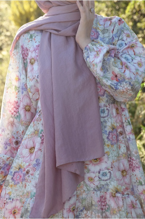 Uçuş Uçuş Çiçekli Elbise Soft Pembe