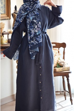Oversize  Model   Keten    Ferace  Lacivert