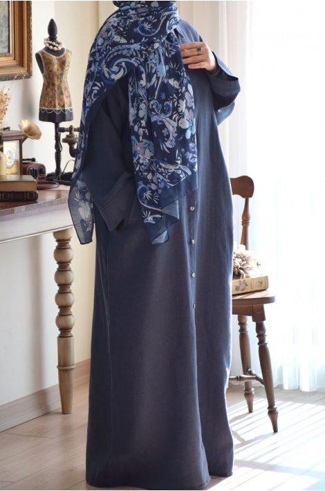 Oversize  Model   Keten    Ferace  Lacivert