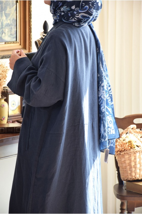 Oversize  Model   Keten    Ferace  Lacivert
