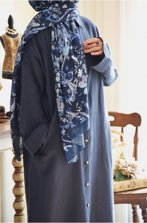 Oversize  Model   Keten    Ferace  Lacivert