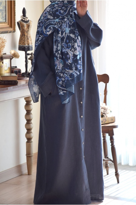 Oversize  Model   Keten    Ferace  Lacivert