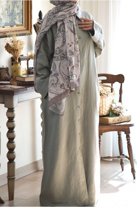 Oversize  Model   Keten   Ferace   Su Yeşili