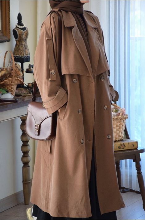 Oversize Model Trench Coat Taba