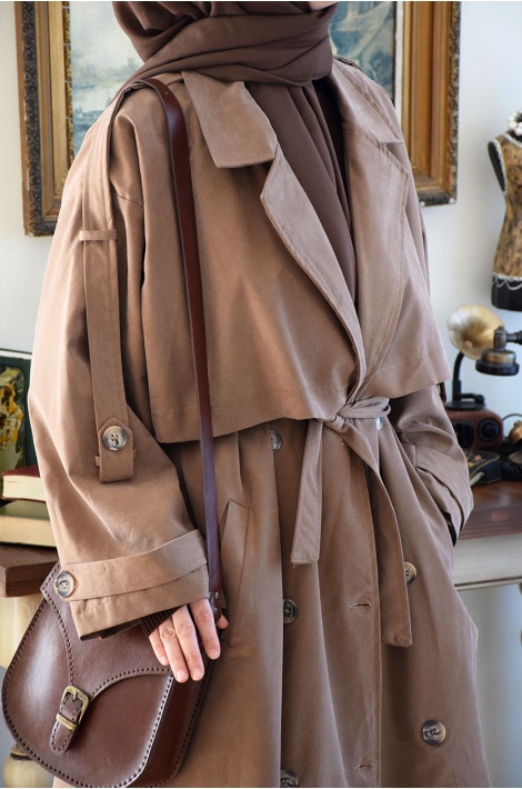 Oversize Model Trench Coat Taba