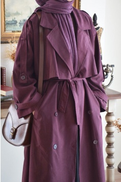 Oversize Model Trench Coat Mürdüm