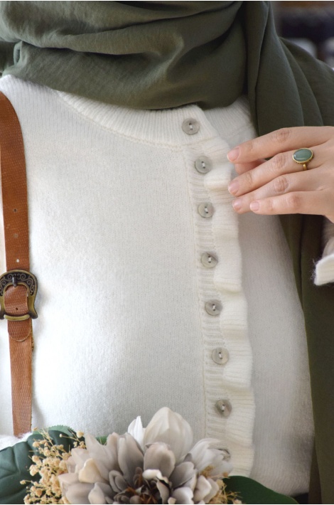 Fırfır Detaylı Yumoş Hırka