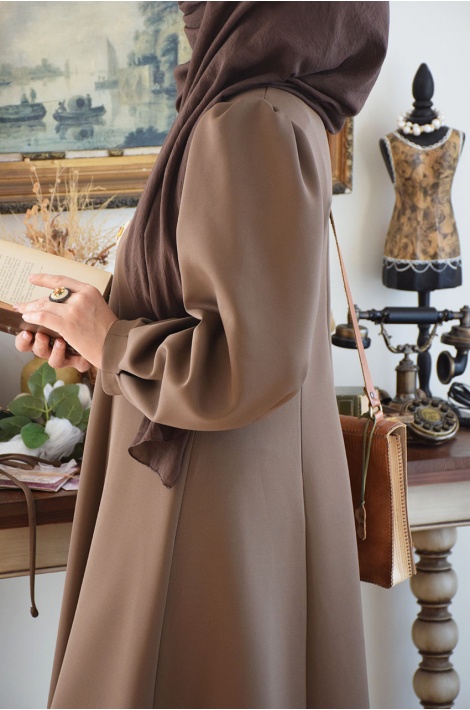 Scuba Elbise Kahverengi