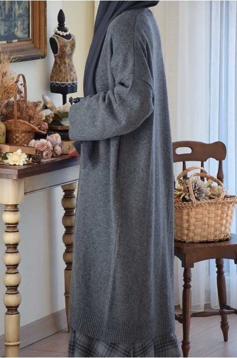 Uzun Triko Hırka Antrasit