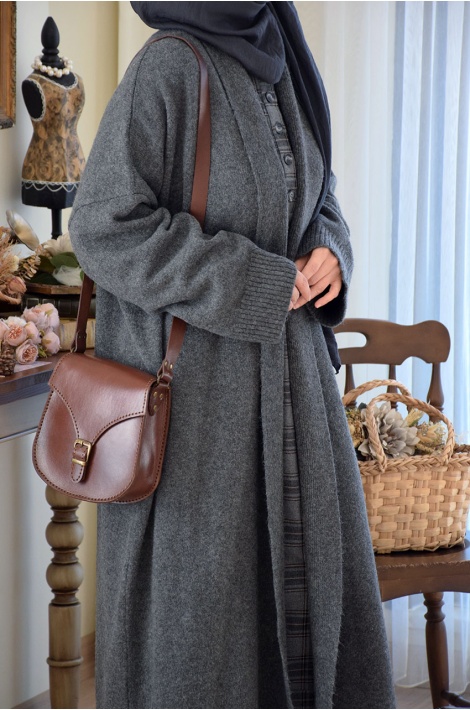 Uzun Triko Hırka Antrasit