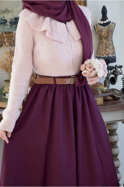 Yakası Volanlı Hırka