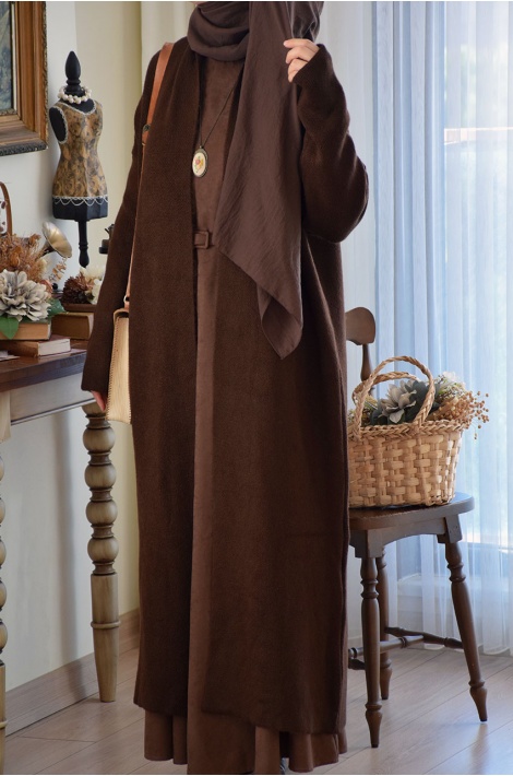 Kahverengi Triko Hırka