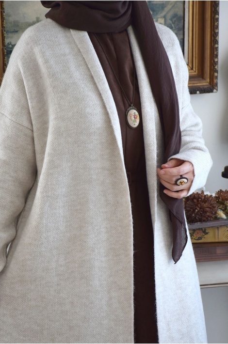 Taş Rengi Triko Hırka