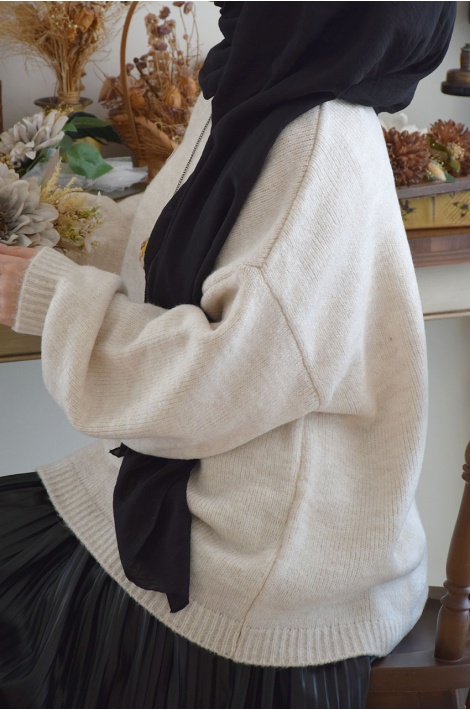 Uzun Açık Bej Kazak