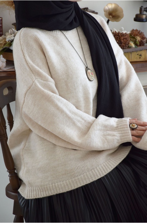 Uzun Açık Bej Kazak