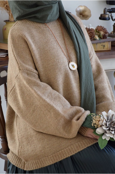 Uzun Sütlü Kahve Kazak