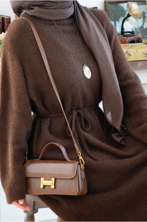 Angora Elbise Kahverengi