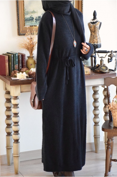 Angora Elbise Siyah