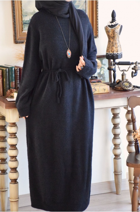 Angora Elbise Siyah