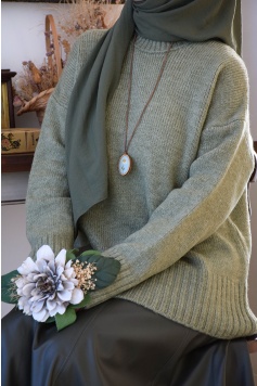 Oversize Triko Kazak Yeşil