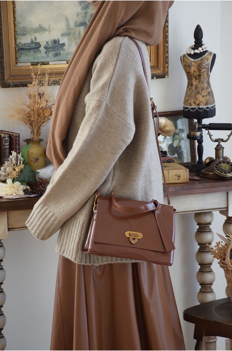 Oversize Triko Kazak Açık Vizon