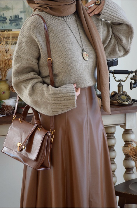 A Kesim Deri Etek Taba